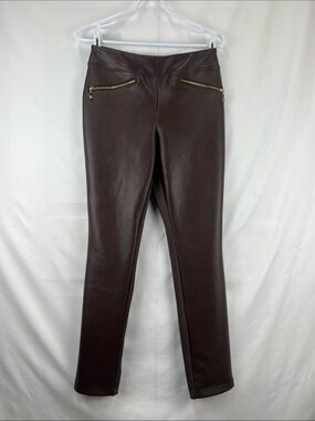 Belle - Kim Gravel - Size 4 - Women’s Pleather Pants - Chocolate Brown